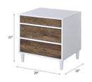 Lurel Rectangular Accent Table, White & Weathered Oak Finish Acme