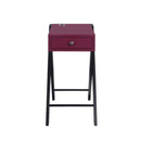 Fierce Rectangular Accent Table, Burgundy & Black Finish Acme