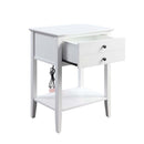 Grardor Rectangular Accent Table, White Finish Acme