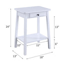 Kaife Rectangular Accent Table, White Finish Acme