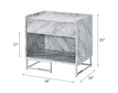 Azrael Rectangular Accent Table, White Printed Faux Marble & Chrome Finish Acme