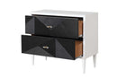 Dubni Rectangular Accent Table, White & Black Finish Acme