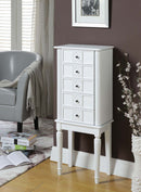 Tammy 5 Storage Drawer Jewelry Armoire, White Finish Acme