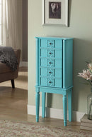 Tammy 5 Storage Drawer Jewelry Armoire, Light Blue Finish Acme