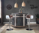 Rahma Bar Table, Antique Ebony Top Grain Leather & Aluminum Acme
