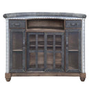 Rahma Bar Table, Antique Ebony Top Grain Leather & Aluminum Acme