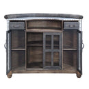 Rahma Bar Table, Antique Ebony Top Grain Leather & Aluminum Acme