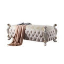 Picardy 58" Bench, Fabric & Antique Pearl Finish