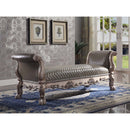 Dresden 78" Bench, Faux Leather & Vintage Bone White Finish
