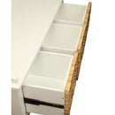 Flavius 43" Bench, Rattan & White Finish