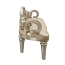 Danae 70" Bench, Champagne Faux Leather & Gold Finish