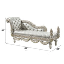 Sandoval 82" Bench, Beige Faux Leather & Champagne Finish