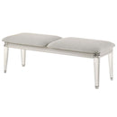 Laveda 54" Bench, Light Gray Boucle & Pearl White Finish
