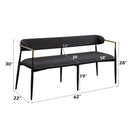 Jaramillo 62" Bench, Black Chenille & Black Finish