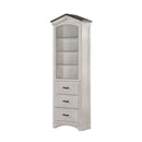 Tree House Bookcase Cabinet, Weathered White & Washed Gray Finish Acme