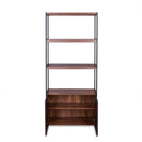Sara Bookshelf, Walnut & Sandy Black Finish Acme