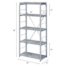 Jurgen Bookshelf, Faux Concrete & Silver Finish Acme