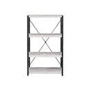 Jurgen Bookshelf, Antique White & Black Finish Acme