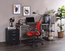 Tennos Bookshelf, Black & Chrome Finish Acme