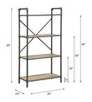 Itzel Bookshelf, Antique Oak & Sandy Gray Finish Acme