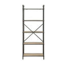 Itzel Bookshelf, Antique Oak & Sandy Gray Finish Acme