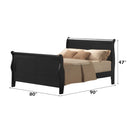 Louis Philippe III King Bed, Black Finish Acme