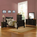 Louis Philippe III Twin Bed, Black Finish Acme