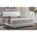 Lorimar King Bed w/Led, White Faux Leather & White Leg Acme