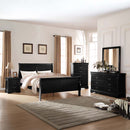 Louis Philippe King Bed, Black Finish Acme