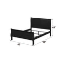 Louis Philippe Queen Bed, Black Finish Acme