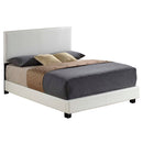 Lien Queen Bed, White Faux Leather Acme