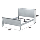 Louis Philippe King Bed, Platinum Finish Acme