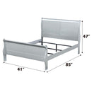 Louis Philippe Twin Bed, Platinum Finish Acme