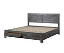 Vidalia King Bed w/Storage, Rustic Gray Oak Finish Acme