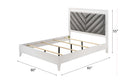 Chelsie King Bed, Gray Fabric & White Finish Acme