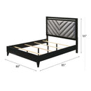 Chelsie King Bed, Gray Fabric & Black Finish Acme