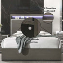 Escher King Bed, LED & Gray Oak Finish Acme