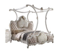 Picardy King Bed, Fabric & Antique Pearl Finish Acme