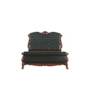 Dresden Queen Bed, Faux Leather & Cherry Oak Finish Acme