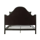 House Beatrice Queen Bed, Two Tone Beige Fabric, Charcoal & Light Gray Finish Acme
