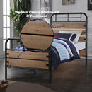 Adams Twin Bed, Antique Oak & Black Finish Acme