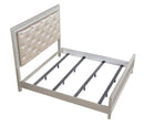 Sliverfluff Queen Bed w/Led, Faux Leather & Champagne Finish Acme
