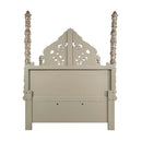 Danae King Bed, Faux Leather , Champagne & Gold Finish Acme