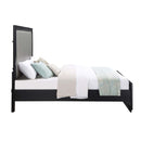 Nicola King Bed, Silver Faux Leather & Black Finish Acme
