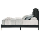 Zeena Full Bed, Black Velvet Acme