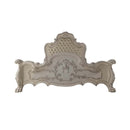 Dresden California King Bed, Faux Leather & Bone White Finish Acme