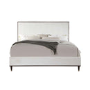 Carena King Bed, Light Gray Fabric & White & Brown Finish Acme