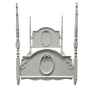 Flora Twin Bed w/Poster, Gray Finish Acme