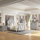 Flora Twin Bed w/Poster, Gray Finish Acme