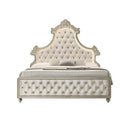 Lucienne Queen Bed w/LED, Beige Velvet Acme
